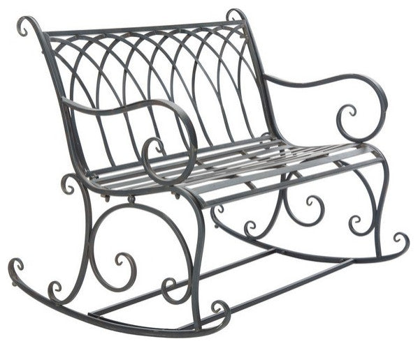 Safavieh Ressi Rock Bench, Black Rust