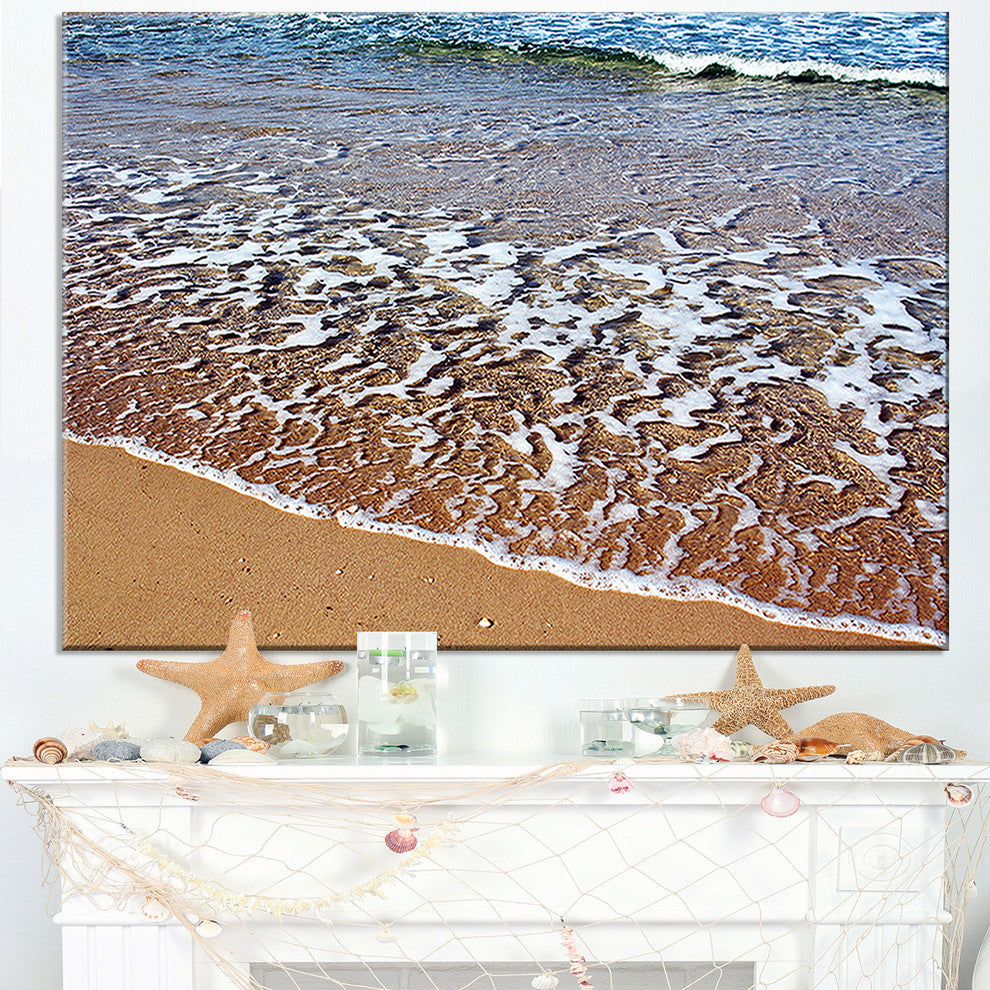 "Ashdod Israel Clear Seashore" Modern Beach Canvas Art Print, 40"x30"