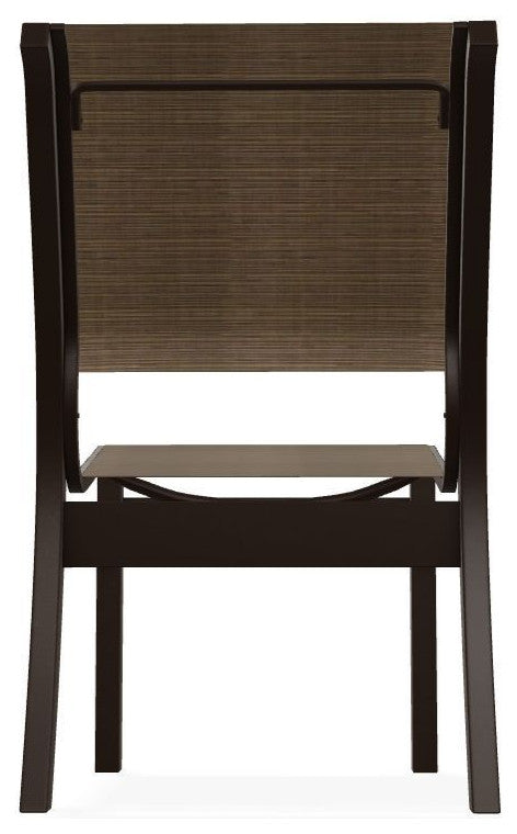 Leeward Sling Stackable Outdoor Dining Chair, Bark/Kona
