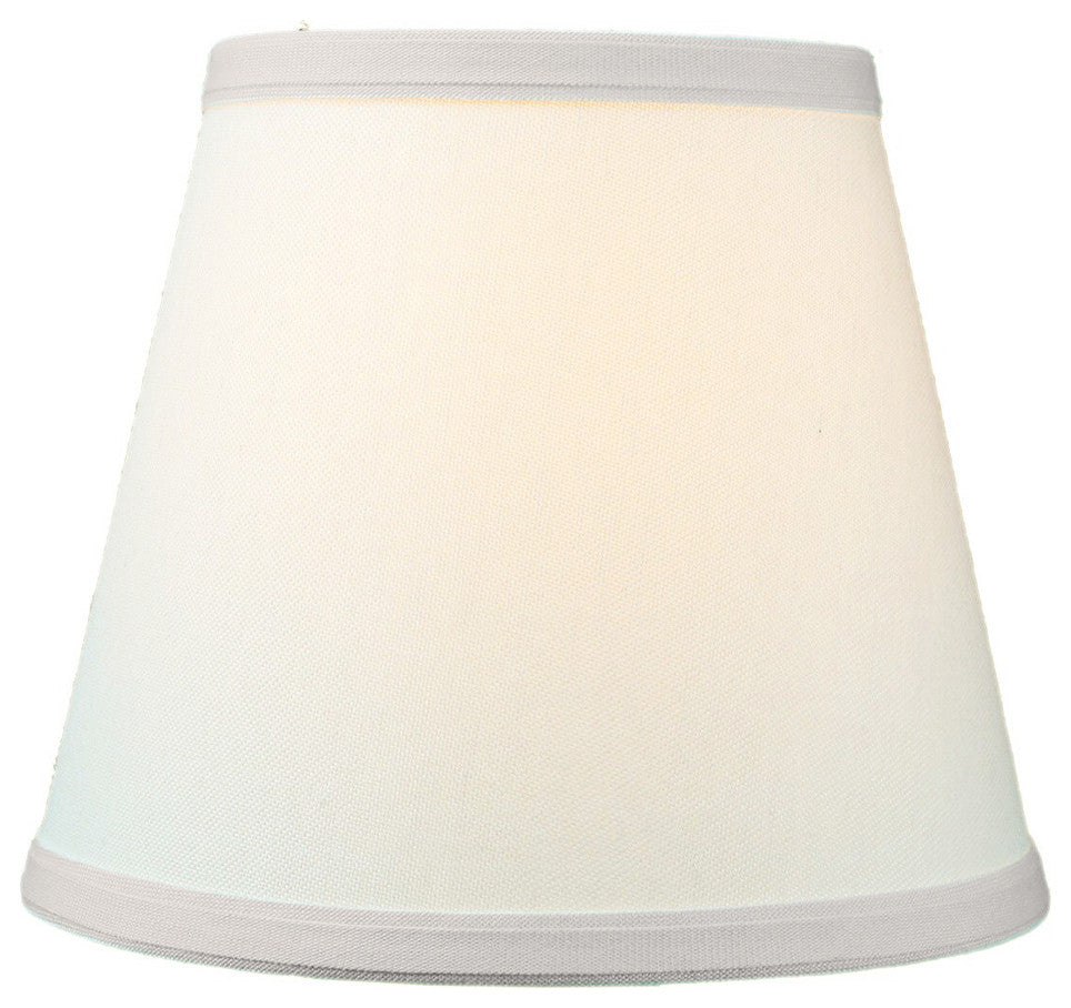 5x8x7 Textured Oatmeal Hard Back Lampshade with White Lining Edison Clip On, Light Oatmeal