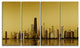 "Chicago Gold Coast With Skyscrapers" Canvas Print48"x28", 4-Panels