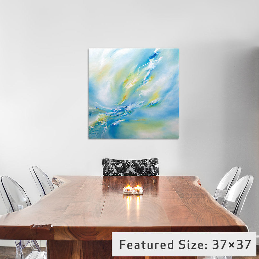 "Blue Flush" by JA Art Canvas Print, 18"x18"