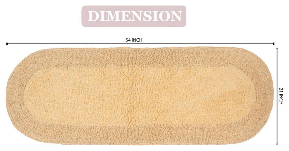 Double Ruffle Collection Bath Rugs Set, 21x54 Runner, Yellow