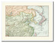 Europe, Asia Old Map Print On Canvas With Picture Frame Art Collection 16" X 21"