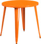 30" Round Orange Metal Indoor-Outdoor Table