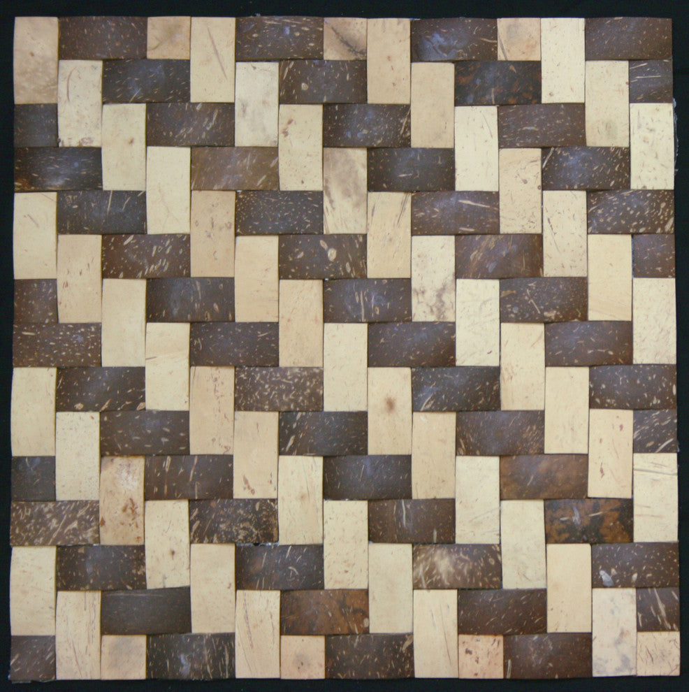Legion Furniture 11.75"x11.75" Coconut Tile, Walnut and Cream