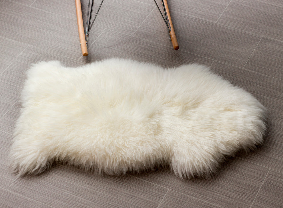 Genuine Sheepskin Rug, Ivory, Single Pelt