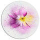 Purple Flower Sketch With Splashes, Floral Disc Metal Wall Art, 11"