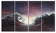 "Dark Parting Ocean With Colorful Clouds" Seashore Wall Art, 4 Panels, 48"x28"