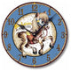 Vintage-Style Painted Pony Retro Western Wall Clock, 12 Inch Diameter