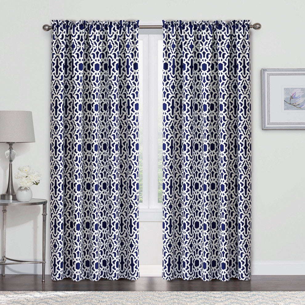 Montegomery 2 Piece Curtain Set, Blue, 2 Piece 60"x84"