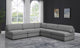 Beckham Linen Textured Fabric 5-Piece Modular L-Shaped Sectional, Grey