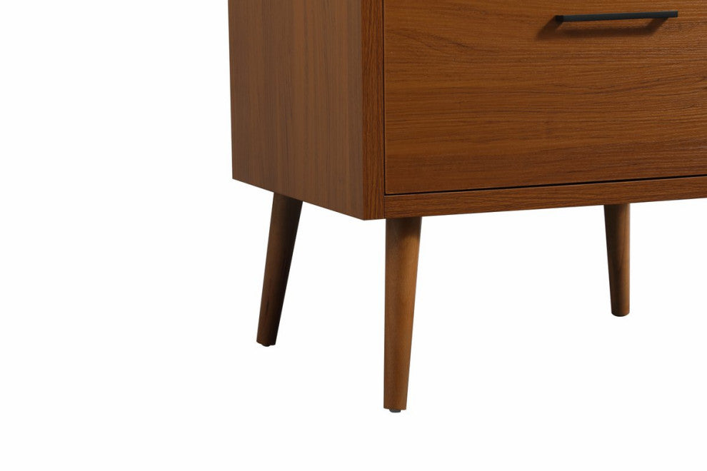 Home Living 22" Midcentury Modern Teak-Light Bathroom Vanity