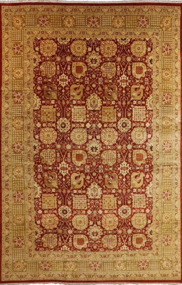 Oriental Peshawar Hand Knotted Rug 12'x19', W2645