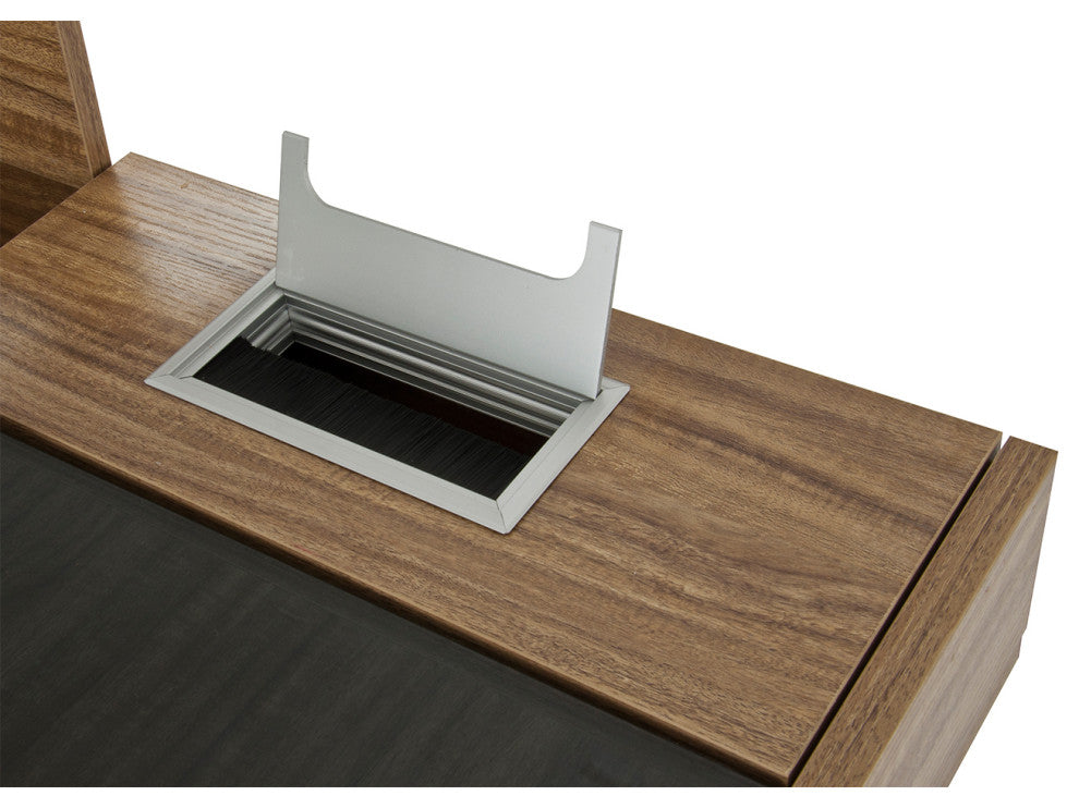 Techni Mobili Compact Computer Desk with Multiple Storage, Walnut