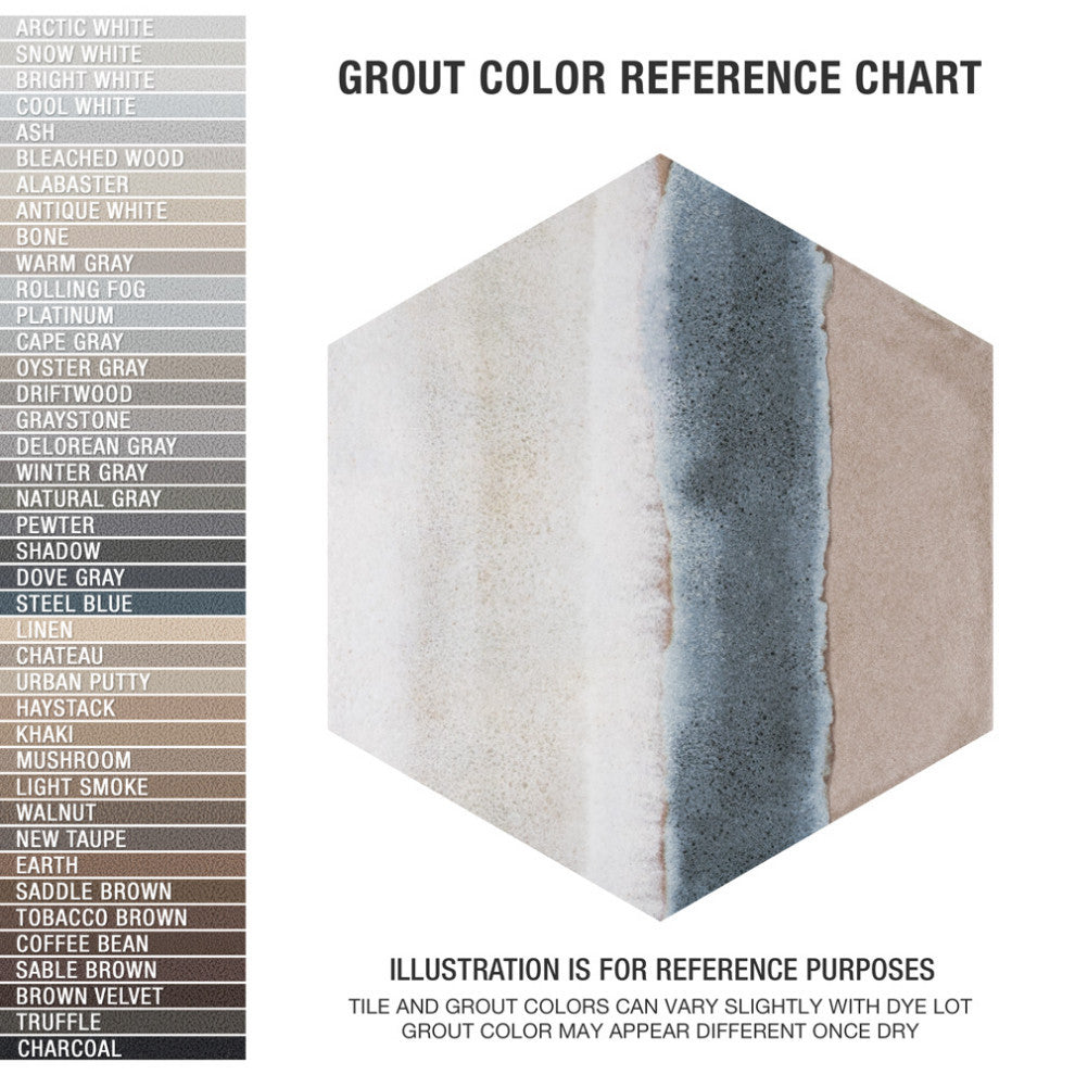 Matter Hex Canvas Taupe Blue Porcelain Floor and Wall Tile