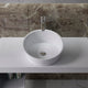 ADM Circular Countertop Vessel Sink, White, 17", Matte White