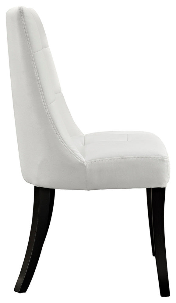 White Noblesse Vinyl Dining Chair Set of 2
