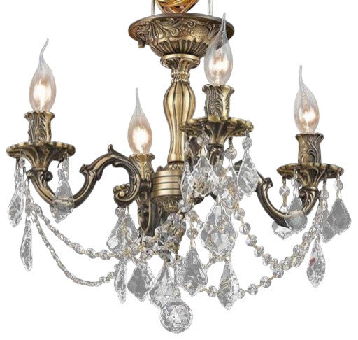 Elegant Rosalia Flush Mount, Antique Bronze Finish With Royal Cut Crystal