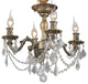 Elegant Rosalia Flush Mount, Antique Bronze Finish With Royal Cut Crystal