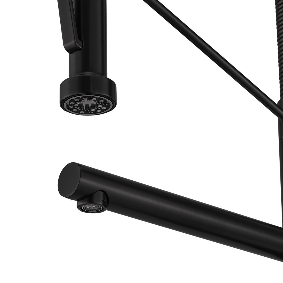 Nouvet Single Handle, Pull-Down Kitchen Faucet With Pot Filler, Matte Black