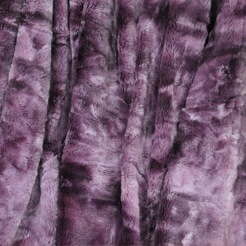 Tie Dye Double Sided Faux Fur Throws, Purple, 50" X 60"