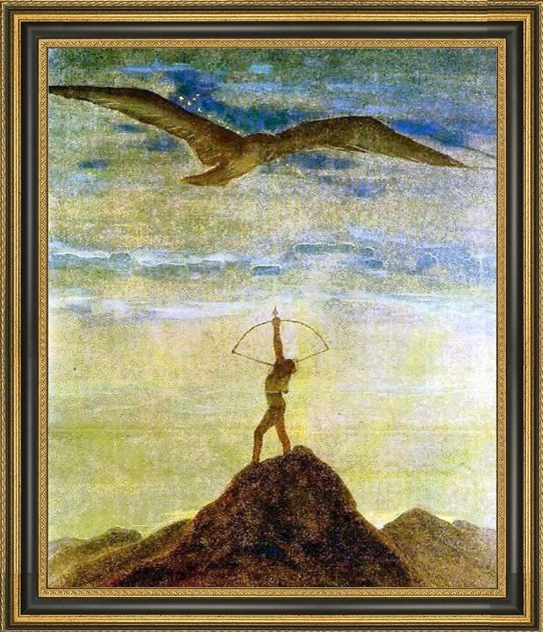 Mikalojus Ciurlionis Zodiac XI Sagittarius Framed Premium Canvas Print, 20"x25"