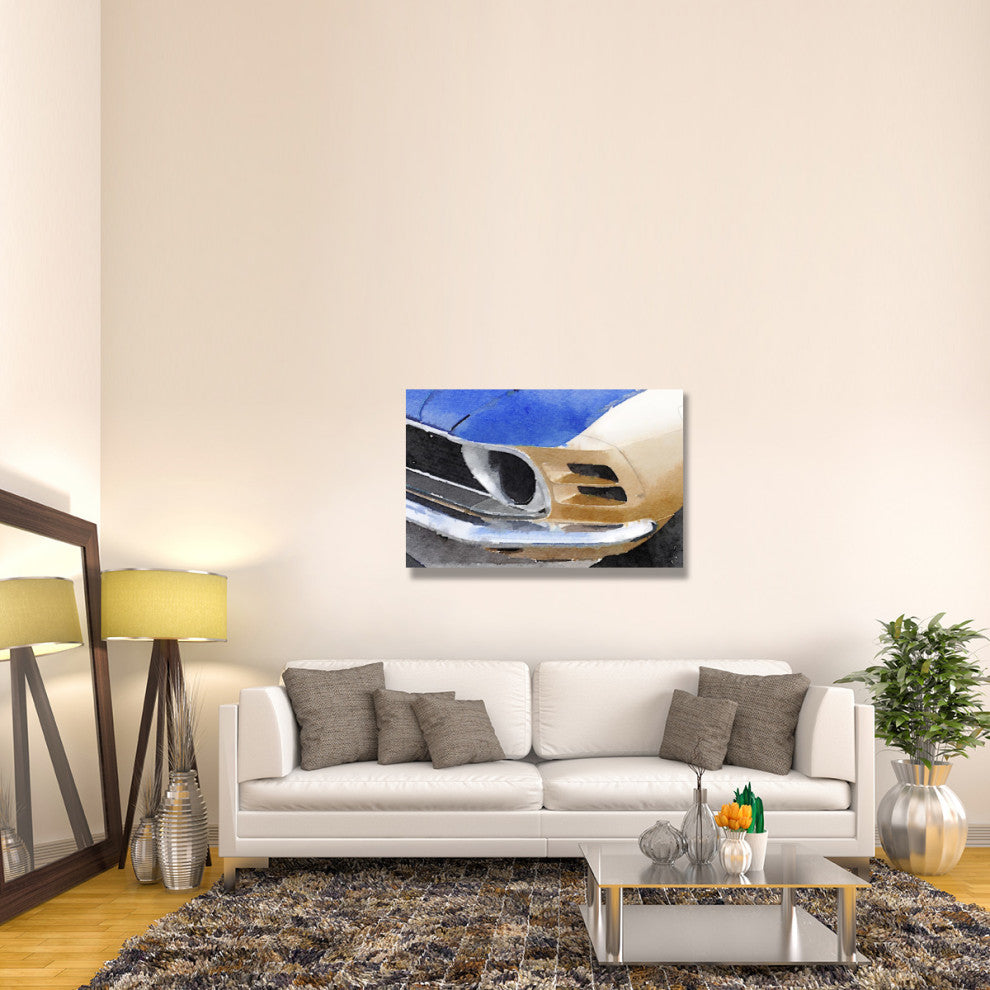 "Ford Mustang Front Detail Watercolor" Fine Art Print
