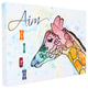 "Watercolors Aim High Giraffee" Oversized Stretched Canvas Wall Art