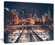 "Dark Chicago Skyline and Railroad" Canvas Print40"x30"