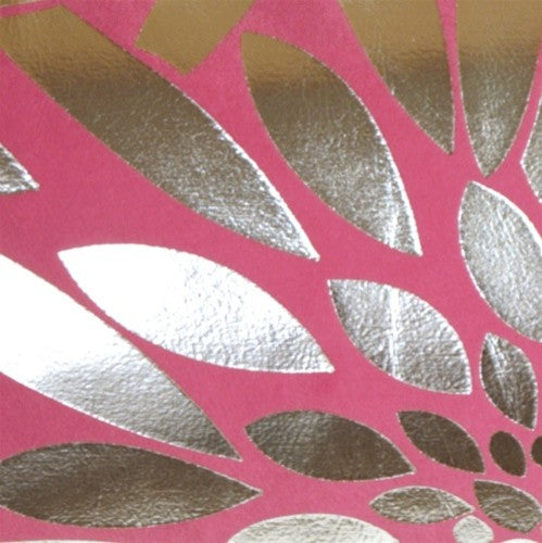 Pillow Decor - Metallic Floral Pink Rectangular Throw Pillow