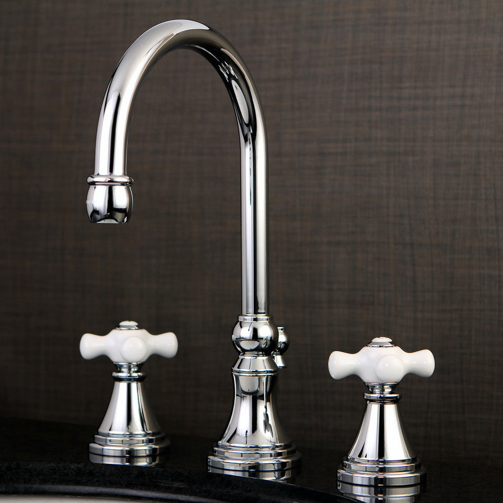 Kingston Brass Widespread Bathroom Faucet, Polished Chrome