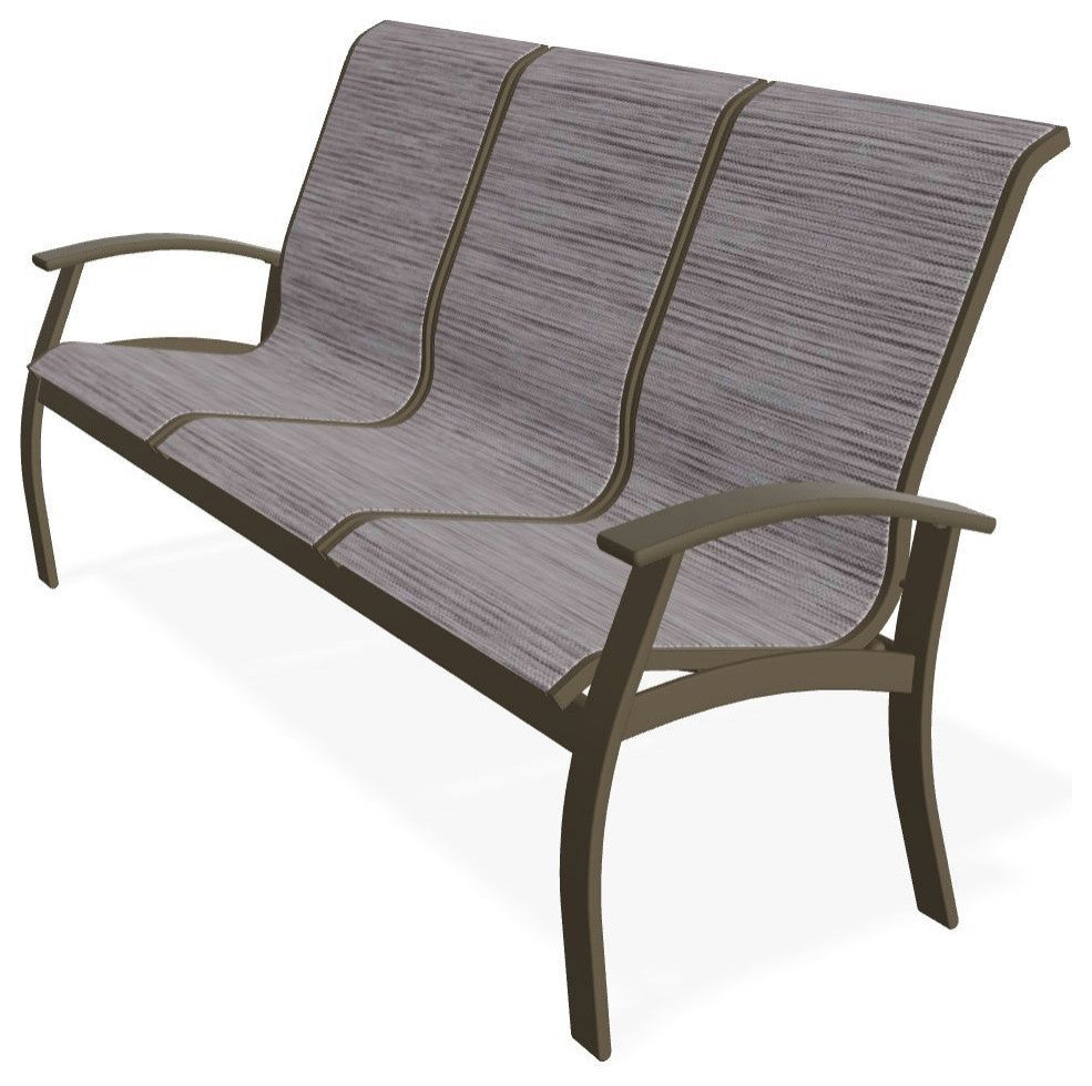 Belle Isle Sling 3-Seat Outdoor Sofa, Fossil/Beachwood
