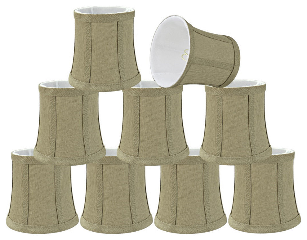 Aspen Creative 30365-9 Bell Clip-On Lamp Shade Yellowish Brown 4" x 5" x 5"