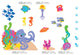 Ocean Fabric Wall Decal Set With Fish, Octopus, and More, Standard Size