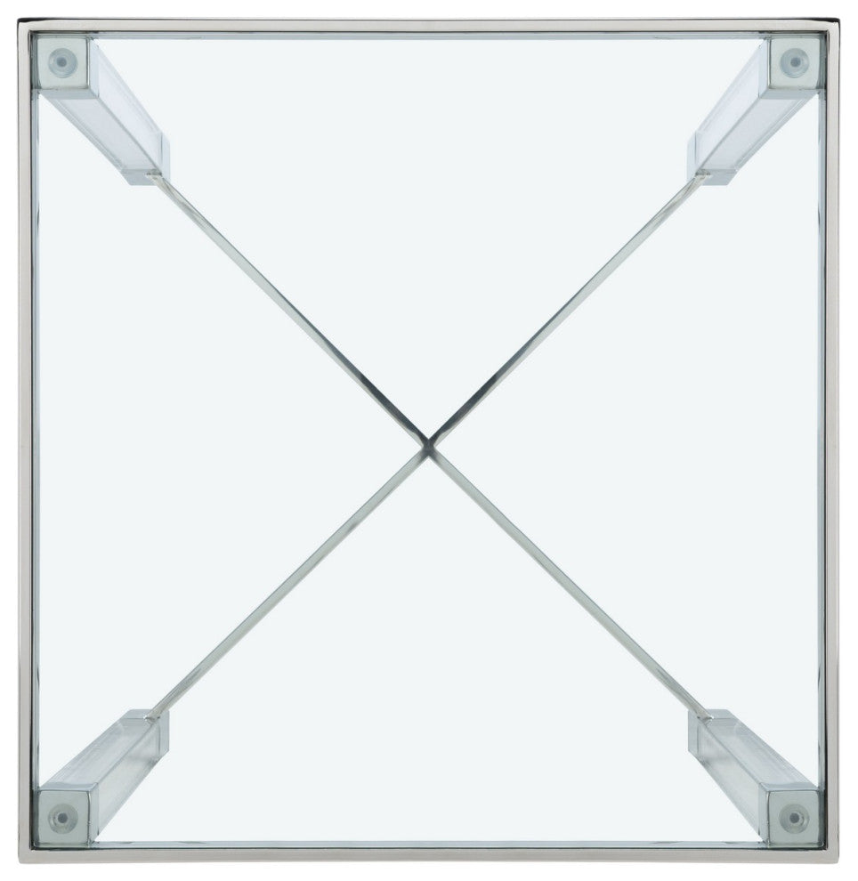 Safavieh Couture Shawna Acrylic End Table, Silver