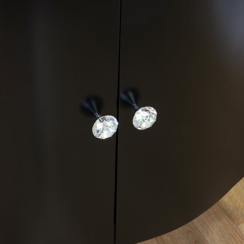 36" Single Sink Vanity, Wood, Black , White Marble