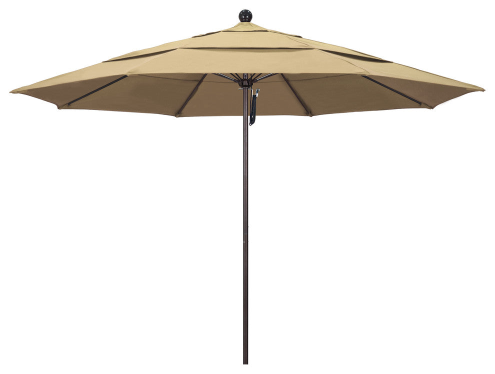11' Fiberglass Umbrella Bronze, Pacifica, Beige, 11'