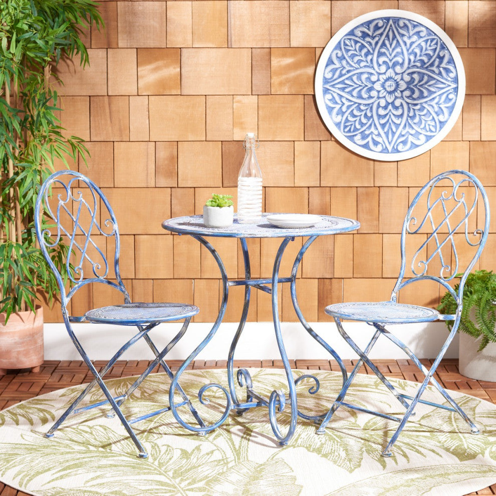 Safavieh Adriel 3Pc Bistro Set, Mossy Blue
