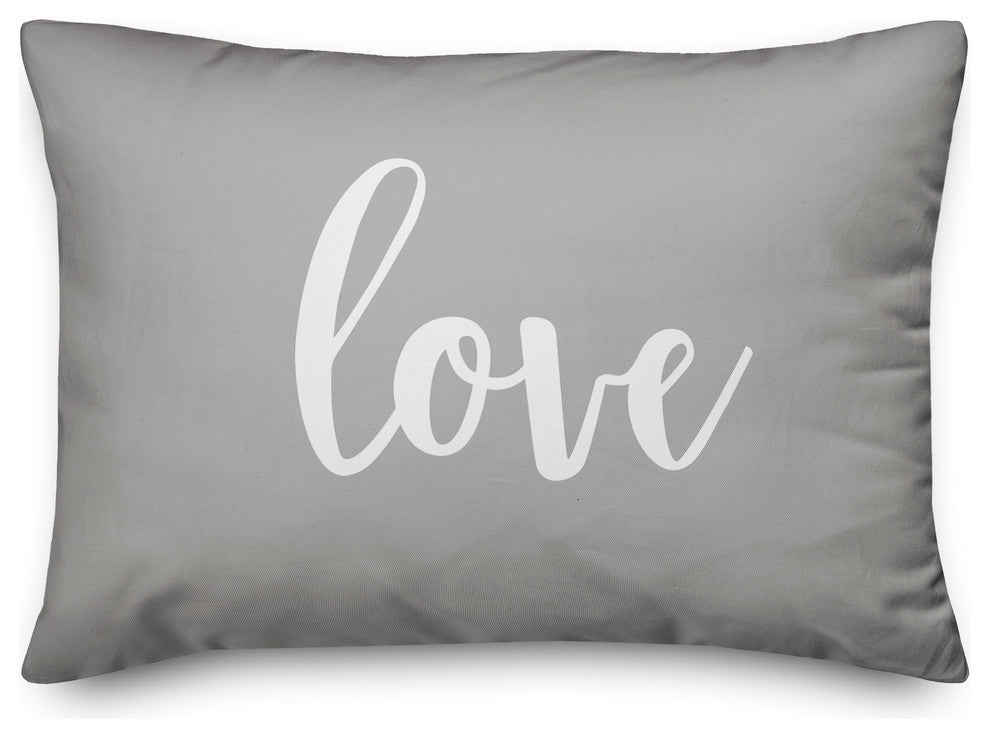 Love, Gray 14x20 Lumbar Pillow