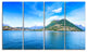"Lugano Lake Ticino Panorama" Seashore Canvas Art, 4 Panels, 48"x28"