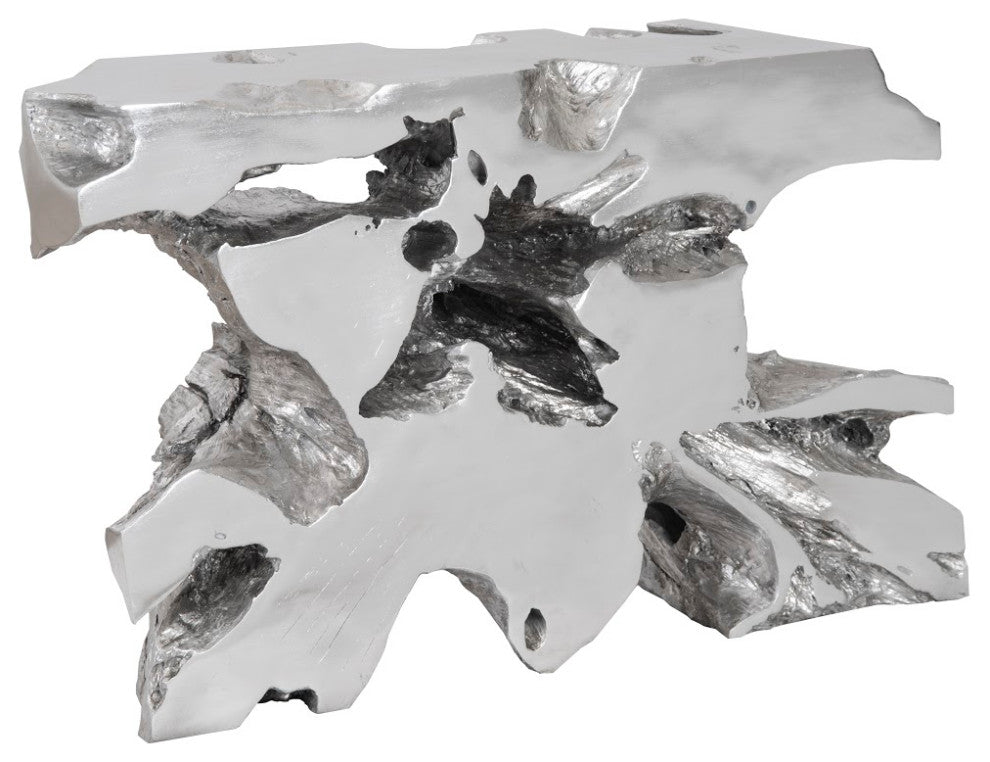 Venice Freeform Console, Silver Leaf