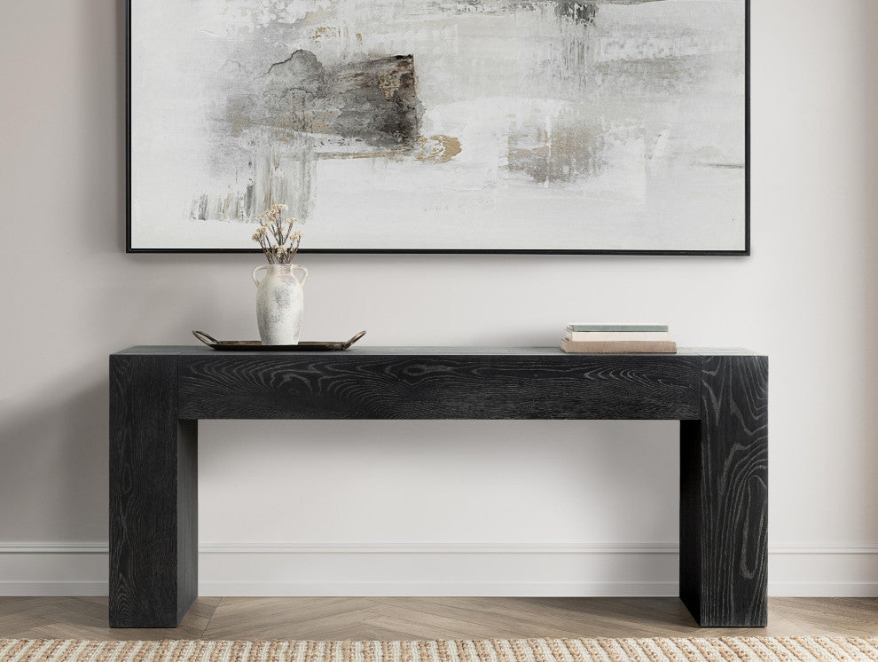 Bristol Cracked Oak 72" Console Table by Kosas Home, Meadow Black