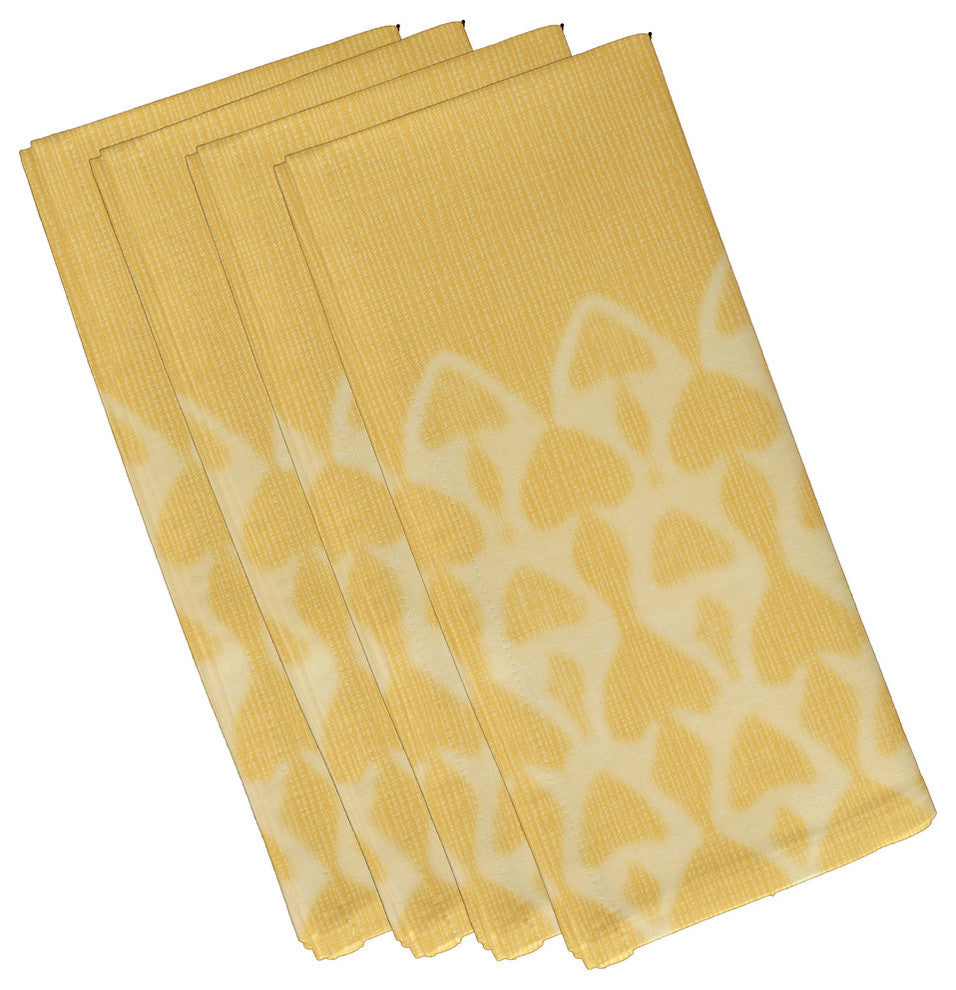 Watermark, Geometric Print Napkin, Set of 4, Yellow