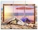 "Framed Beach Sunset" Metal Wall Art, 3 Panels, 36"x28"