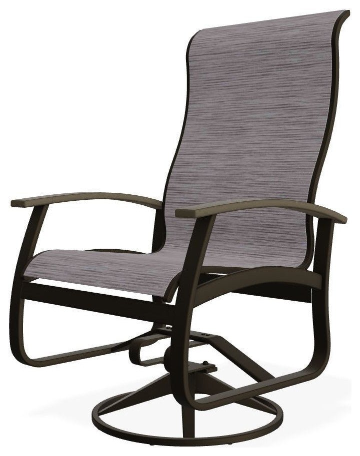 Belle Isle Sling Outdoor Swivel Rocker, Fossil/Beachwood