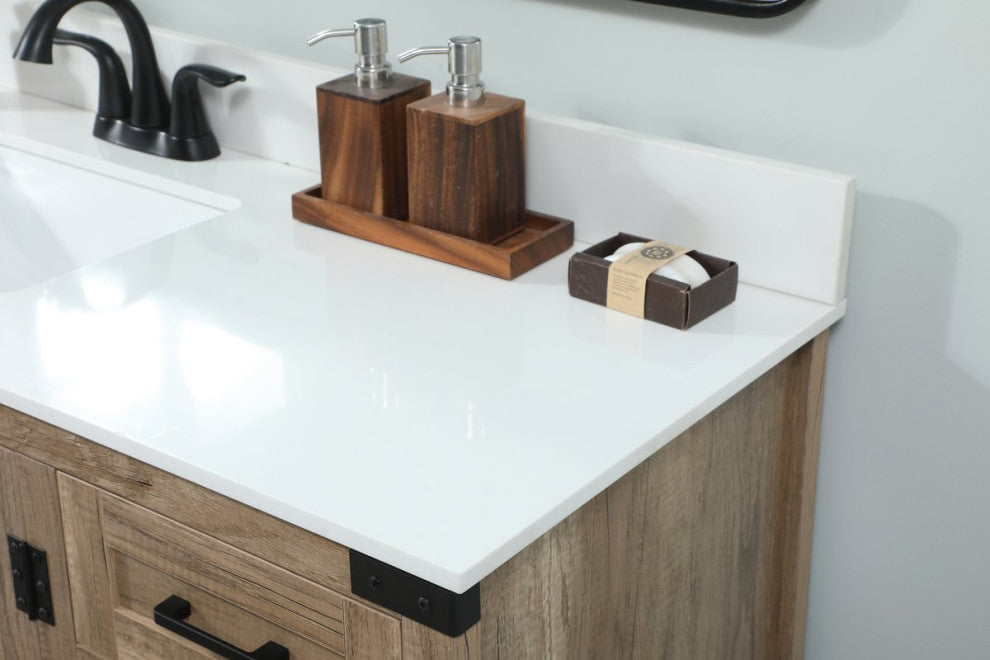 Home Living 19" Farmhouse Natural Oak-Light Bathroom Vanity