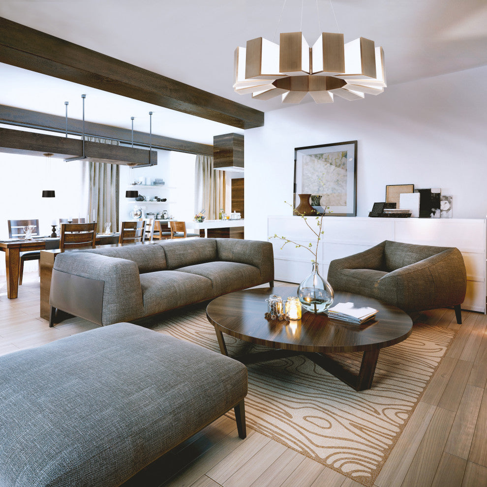 Chronos 34" LED Pendant 3000K, Aged Brass