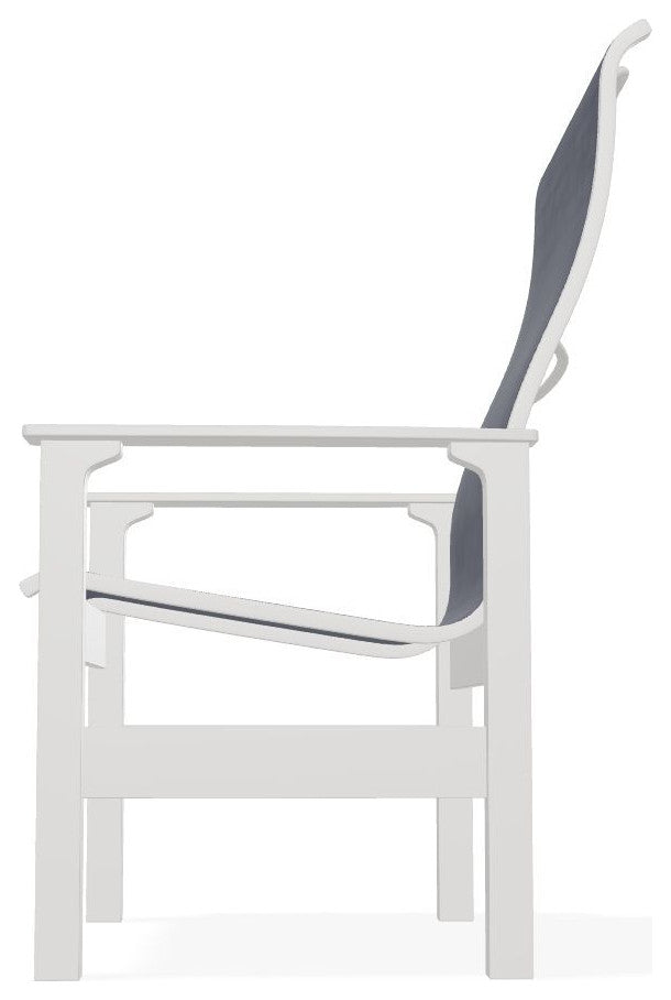 Leeward Sling Outdoor Armchair, Augustine Denim/Snow