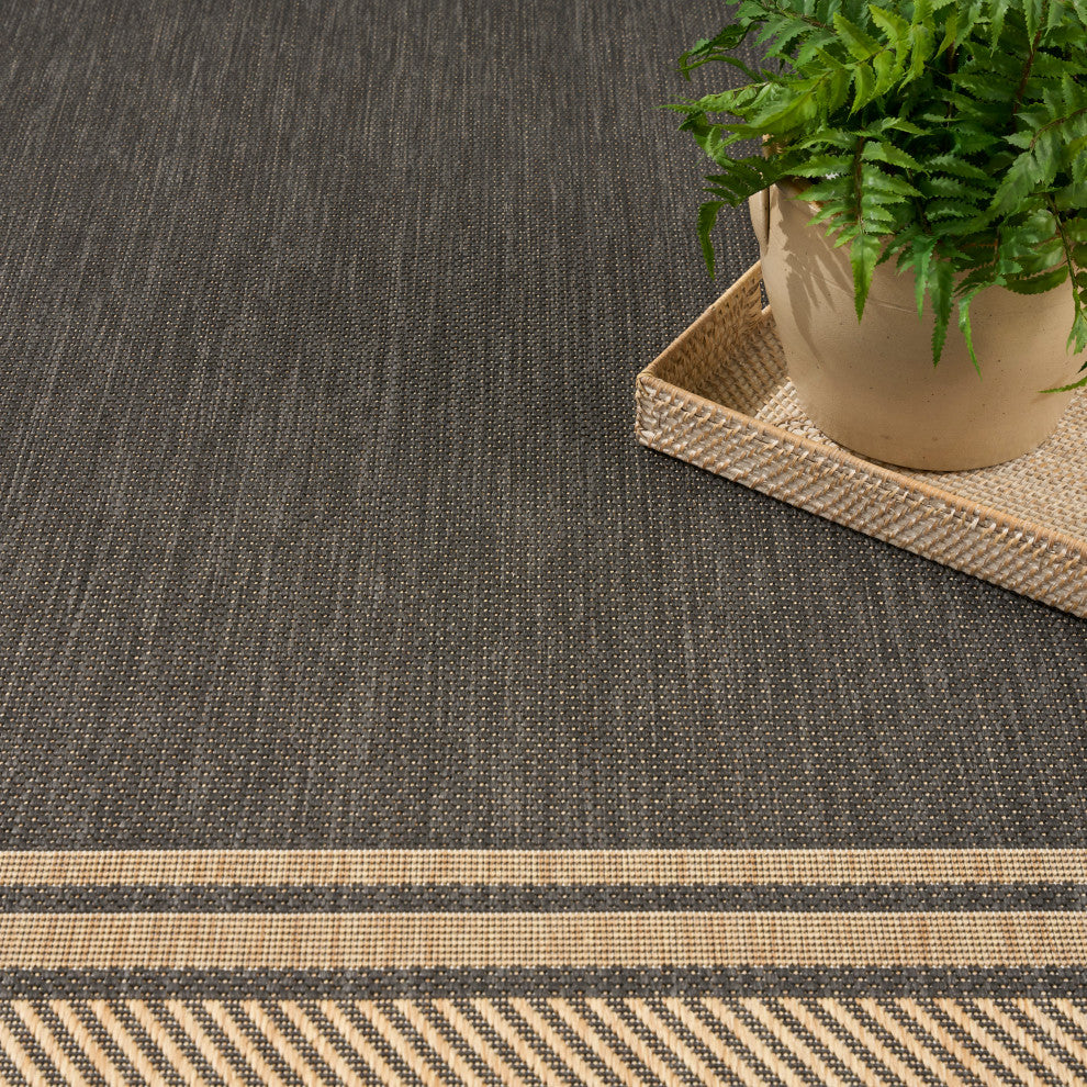 Nourison Horizon Indoor/Outdoor 8' x 10' Charcoal Modern Rug